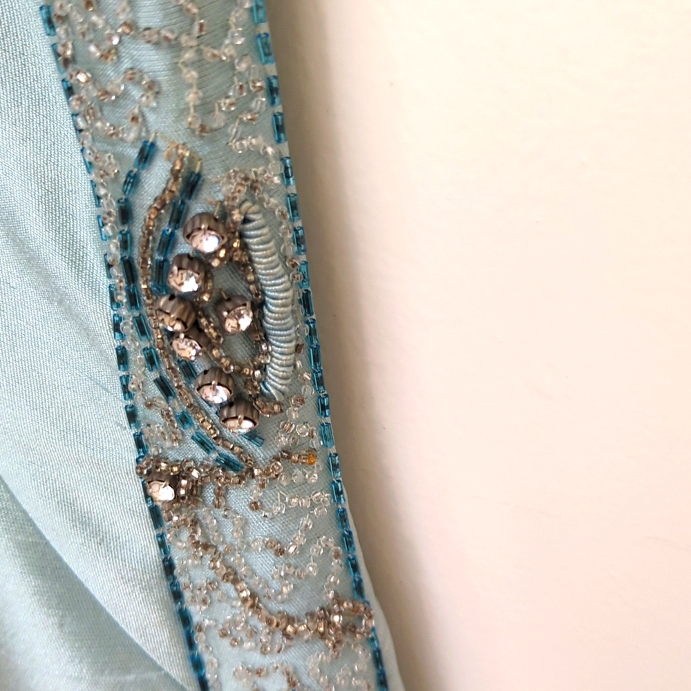Beautiful vintage aqua Parues  Feinstein dress - Picture 2 of 5